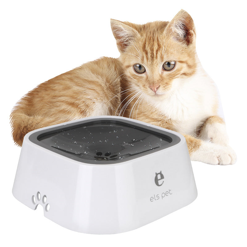 1.5L Cat Dog Water Bowl Floating Bowl Anti-Overflow Slow Water Feeder