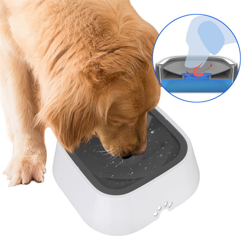 1.5L Cat Dog Water Bowl Floating Bowl Anti-Overflow Slow Water Feeder