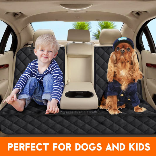 Ultimate Waterproof Dog Car Back Seat Cover - Non-Slip, Adjustable, and Perfect for Most Cars, Trucks, and SUVs - Black