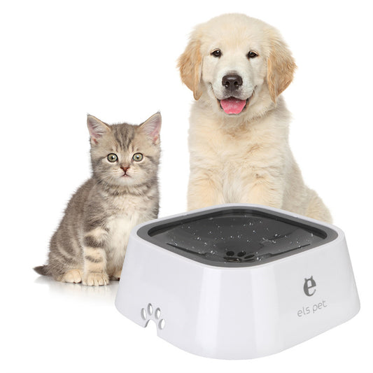 1.5L Cat Dog Water Bowl Floating Bowl Anti-Overflow Slow Water Feeder